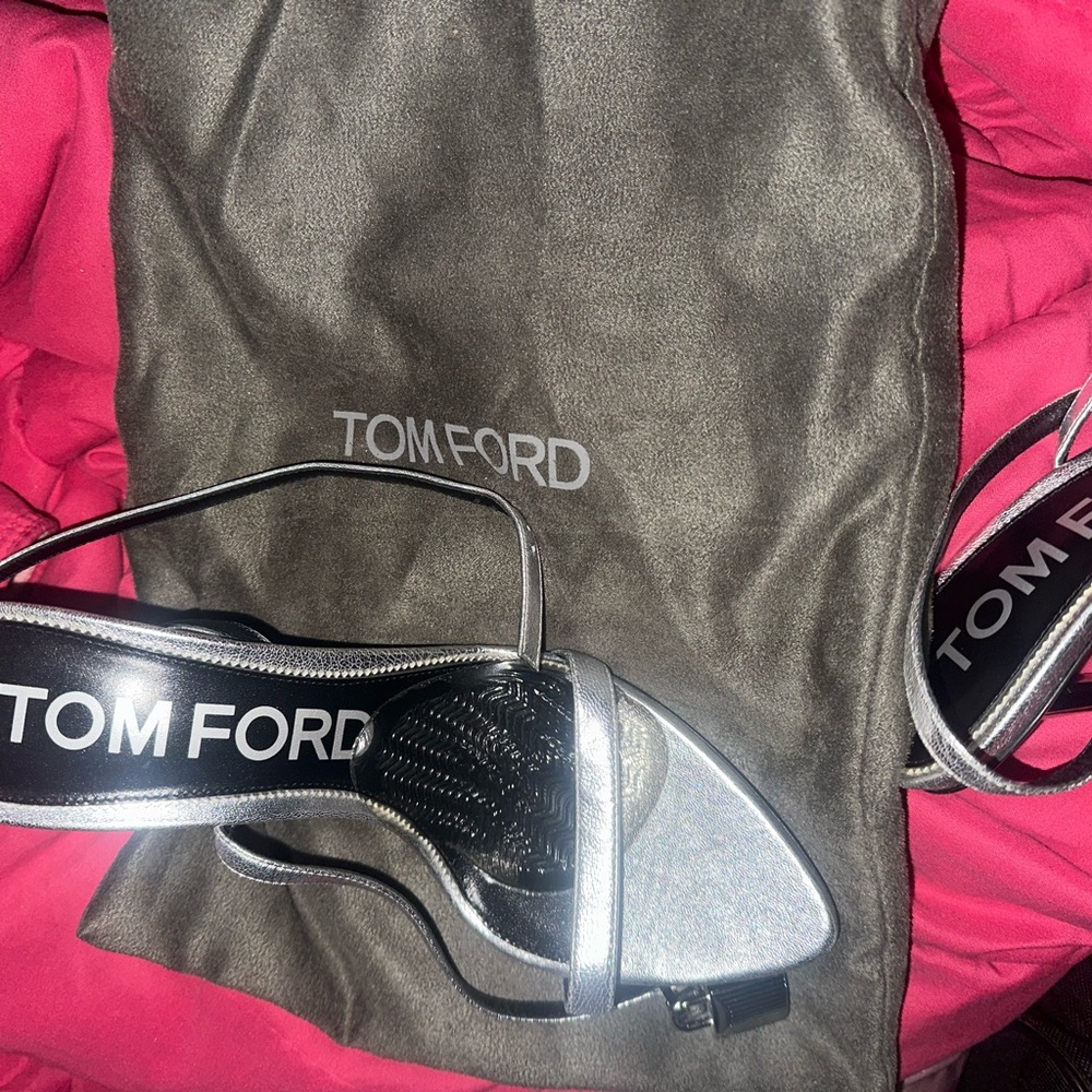 Tom Ford Metallic Silver Sandals